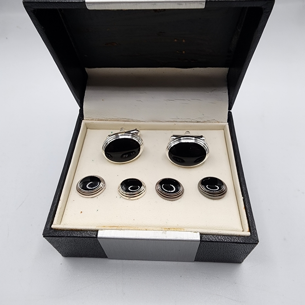 New Geoffrey Beene Cufflinks in Box Mens Dress Formal Business Shirts Silver